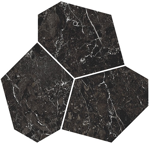 KERAMA MARAZZI Декор Марсель наборный чёрный матовый обрезной 26,5x25,5x0,9