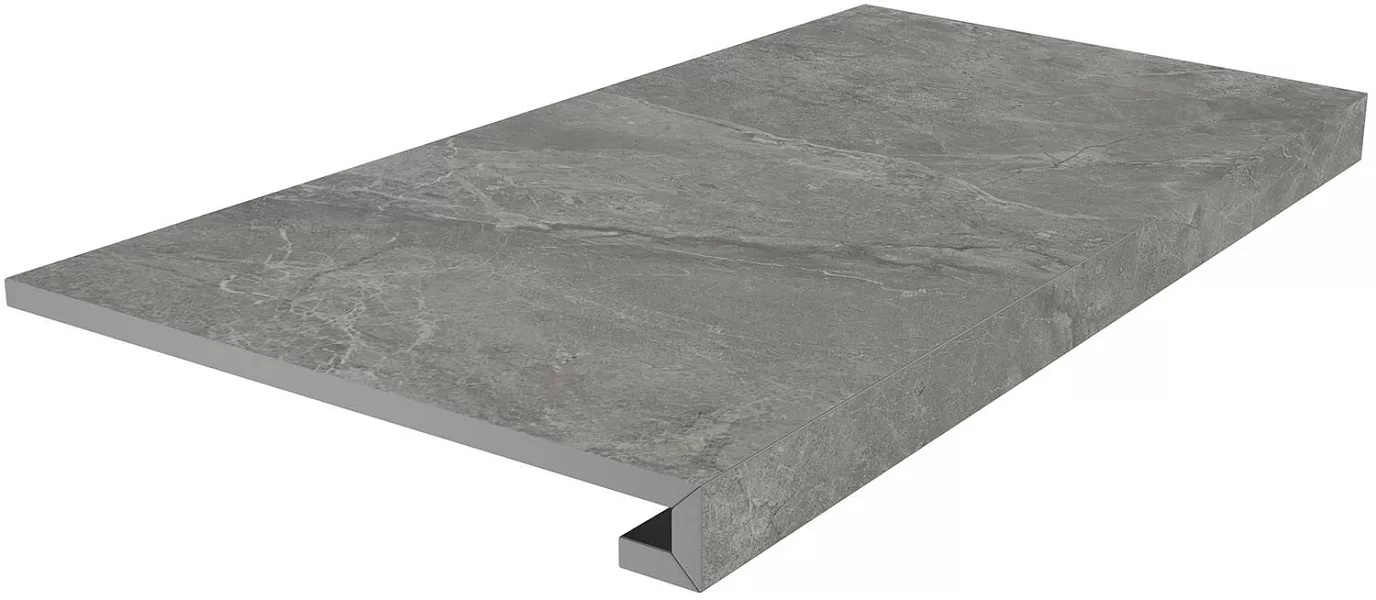KERAMA MARAZZI Ступень клееная Риальто серый тёмный матовый 33x80x0,9