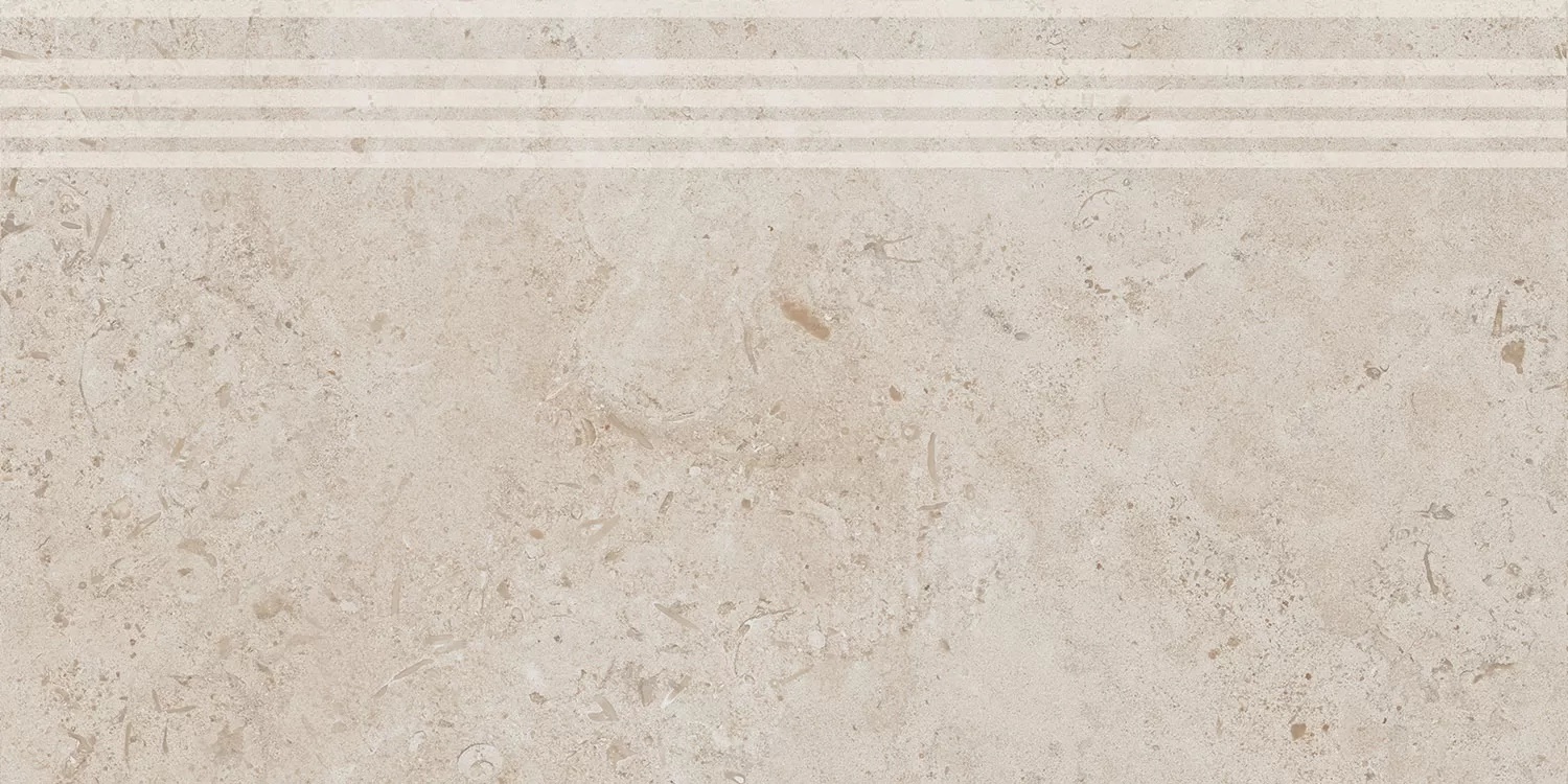 KERAMA MARAZZI Ступень Про Лаймстоун бежевый натуральный обрезной 30x60x0,9