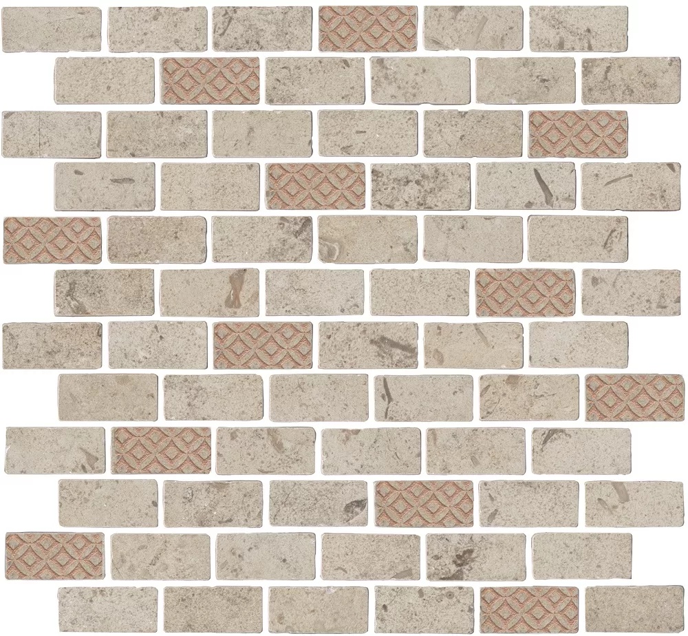 KERAMA MARAZZI Декор Про Лаймстоун Антика 3 мозаичный бежевый матовый 32х30х0,9