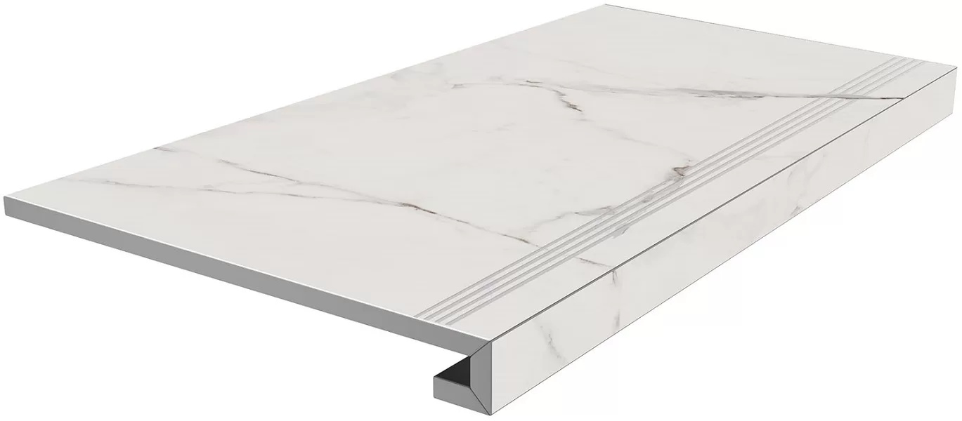 KERAMA MARAZZI Ступень клееная Монте Тиберио бежевый светлый лаппатированный 33x80x0,9
