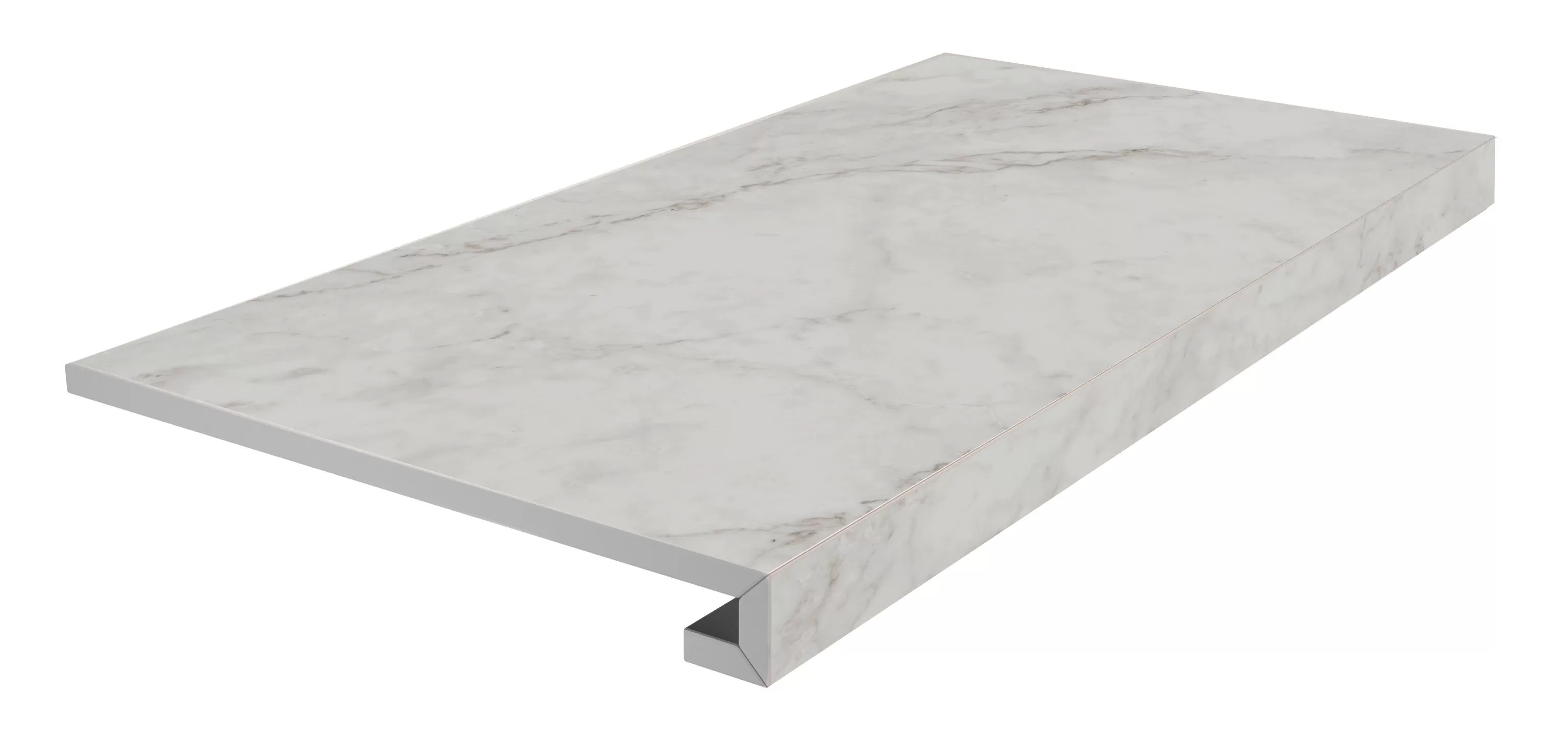 KERAMA MARAZZI Ступень фронтальная клееная Тубкаль белый матовый обрезной 33x60x0,9