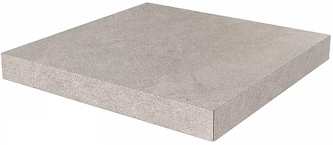 KERAMA MARAZZI Ступень угловая клееная Про Стоун серый светлый  33x33x0,9