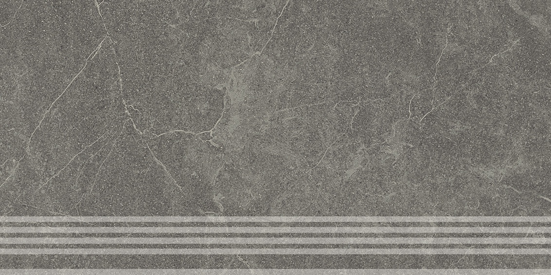 KERAMA MARAZZI Ступень Эстерель серый тёмный матовый обрезной 30x60x0,9