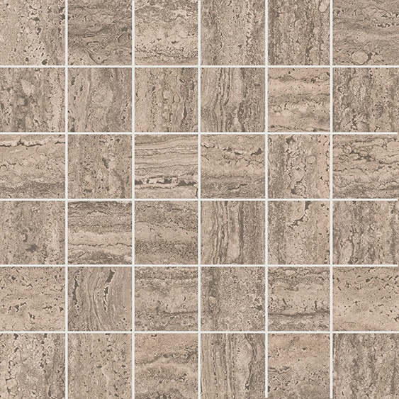 KERAMA MARAZZI Декор Про Травертин мозаичный бежевый тёмный матовый обрезной 30x30x0,9