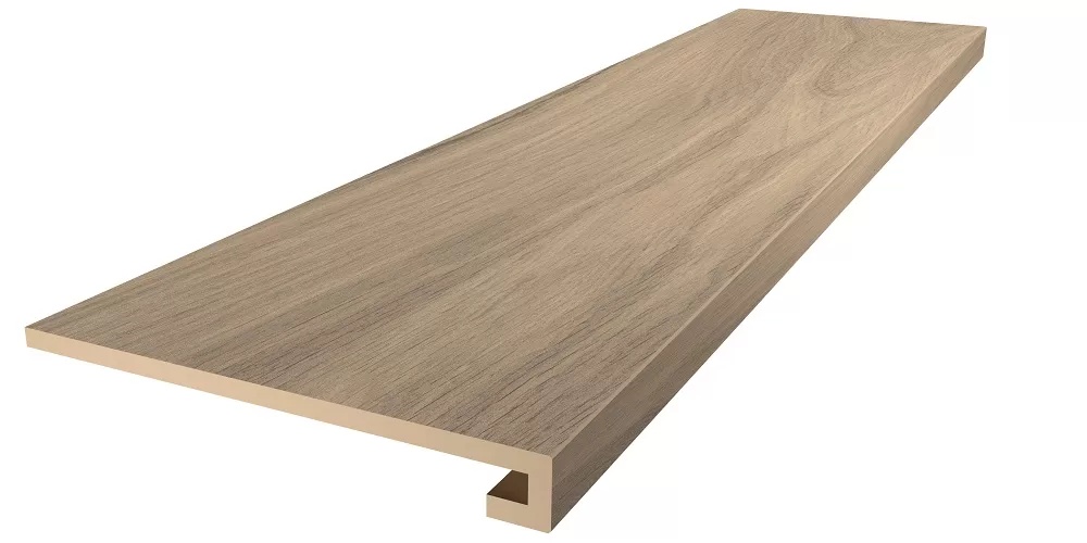 KERAMA MARAZZI Ступень клееная Монтиони бежевый тёмный матовый обрезной 33x119,5x0,9