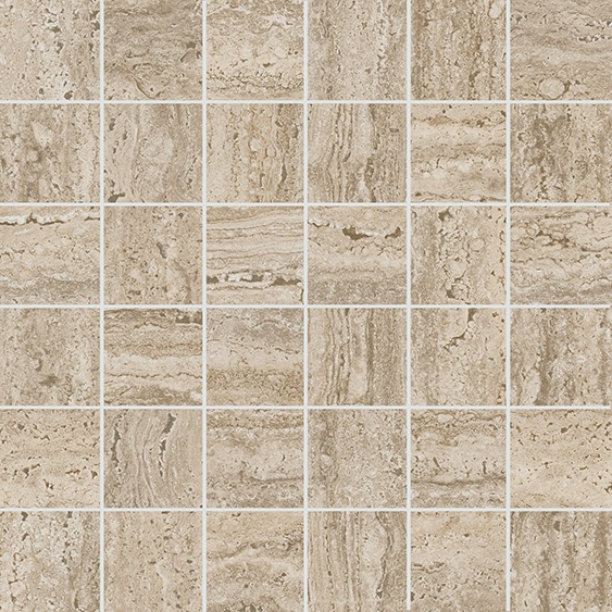 KERAMA MARAZZI Декор Про Травертин мозаичный бежевый матовый обрезной 30x30x0,9