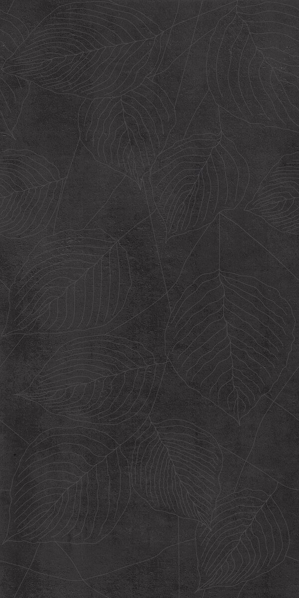 GIGACER Concrete Signs Graphite Leaves 60x120