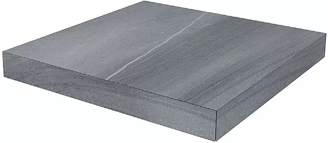 KERAMA MARAZZI Ступень угловая клееная левая Роверелла серый 33x33x0,9