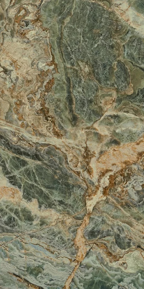 KERAMA MARAZZI Панно Риальто Нобиле 1 зелёный лаппатированный обрезной 119,5x238,5x0,9