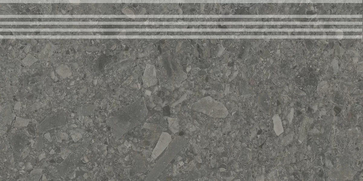 KERAMA MARAZZI Ступень Чеппо ди Гре антрацит матовый обрезной 30x60x0,9