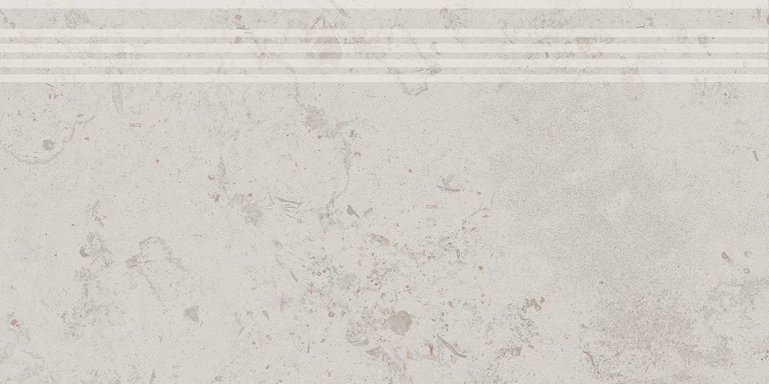 KERAMA MARAZZI Ступень Про Лаймстоун серый светлый натуральный обрезной 30x60x0,9