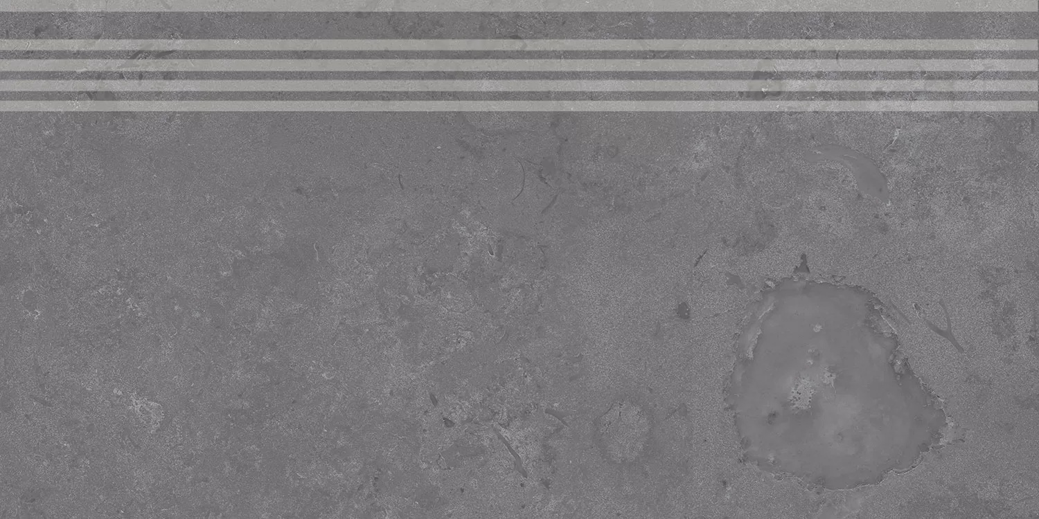 KERAMA MARAZZI Ступень Про Лаймстоун серый темный натуральный обрезной 30x60x0,9