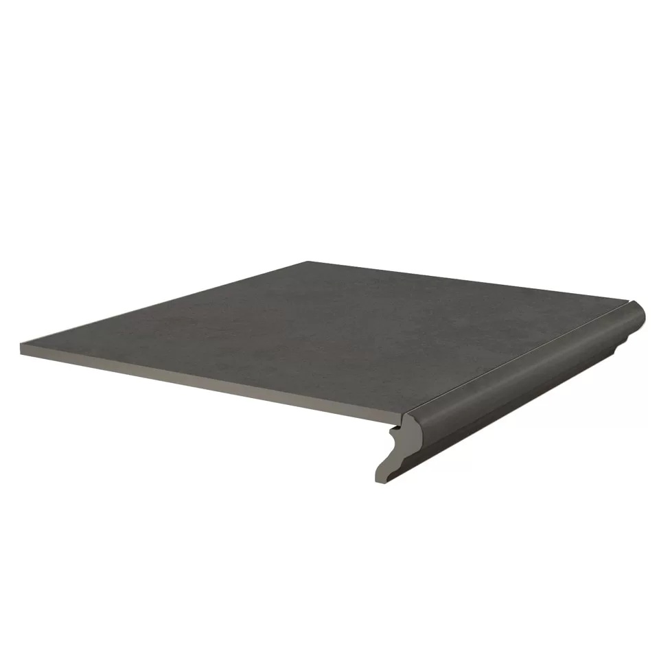 KERAMA MARAZZI Ступень фронтальная Хадду серый тёмный матовый 40,2x34x0,8