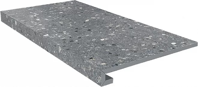 KERAMA MARAZZI Ступень клееная Терраццо серый темный 33x60x0,9
