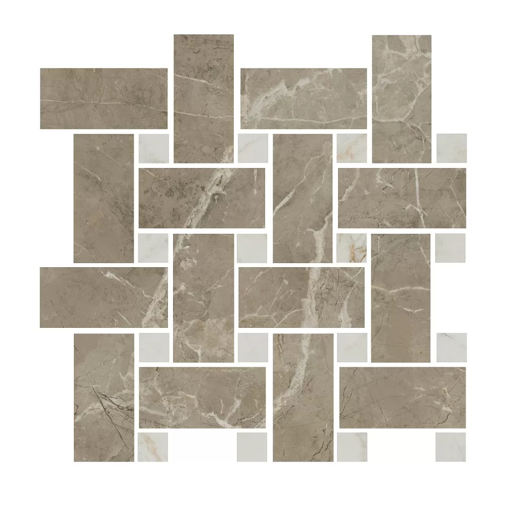 KERAMA MARAZZI Декор Серенада мозаичный бежевый тёмный лаппатированный 32x32x0,9