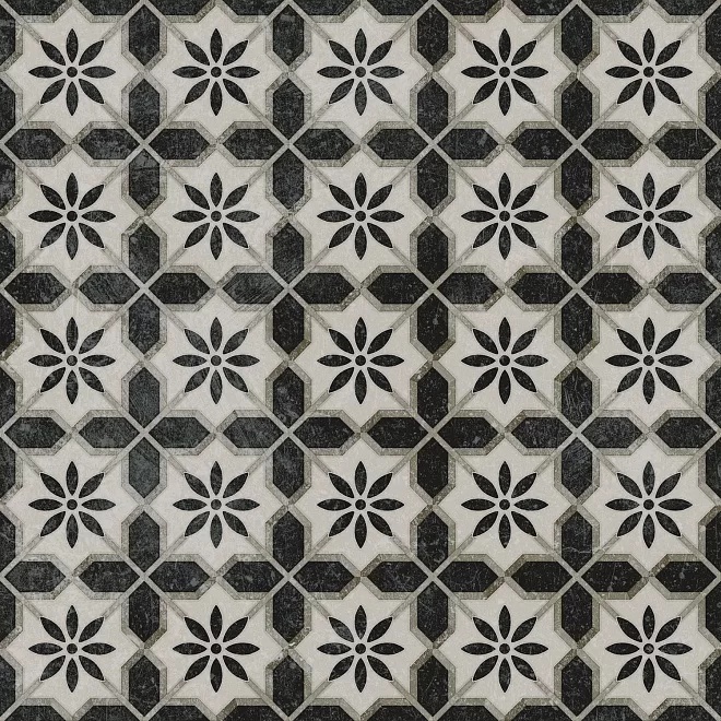 KERAMA MARAZZI Декор Фреджио 1 черно-белый 20x20x0,8