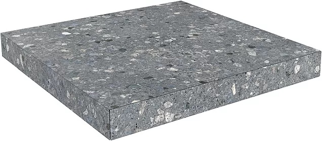 KERAMA MARAZZI Ступень угловая клееная Терраццо серый темный 33x33x0,9