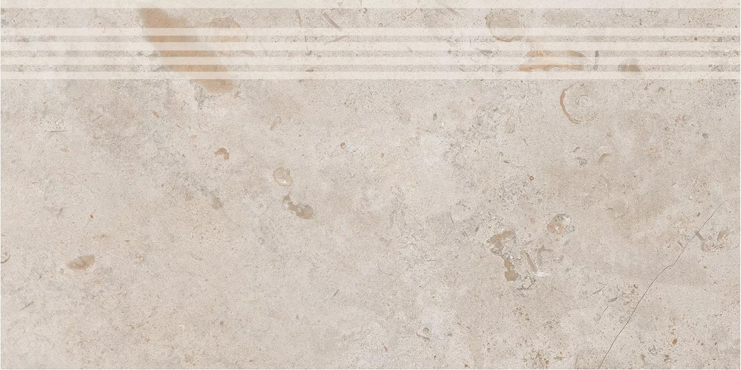 KERAMA MARAZZI Ступень Про Лаймстоун бежевый темный натуральный обрезной 30x60x0,9