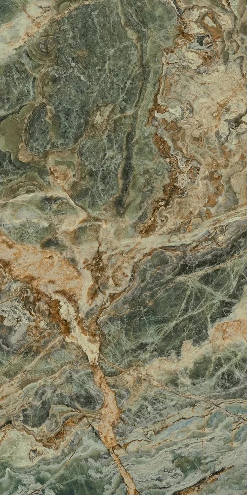 KERAMA MARAZZI Панно Риальто Нобиле 2 зелёный лаппатированный обрезной 119,5x238,5x0,9