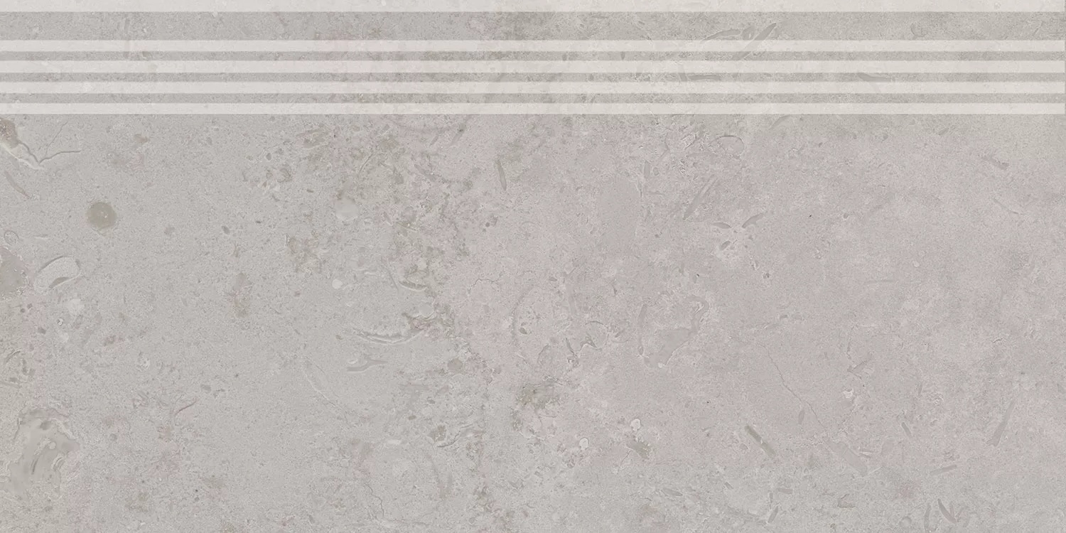 KERAMA MARAZZI Ступень Про Лаймстоун серый натуральный обрезной 30x60x0,9