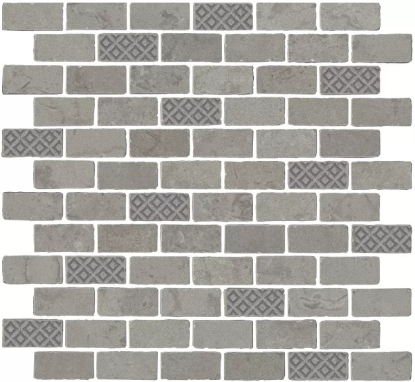 KERAMA MARAZZI Декор Про Лаймстоун Антика 3 мозаичный серый матовый 32х30х0,9