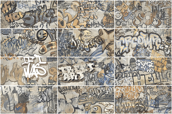 ENERGIEKER City Plaster Decoro Graffiti Beige Natural Ret. 60x120