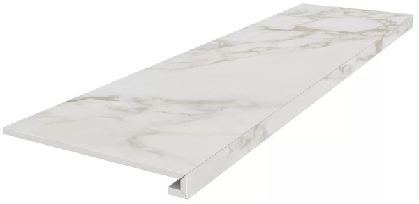 KERAMA MARAZZI Ступень клееная Монте Тиберио серый светлый матовый обрезной 33x119,5x0,9
