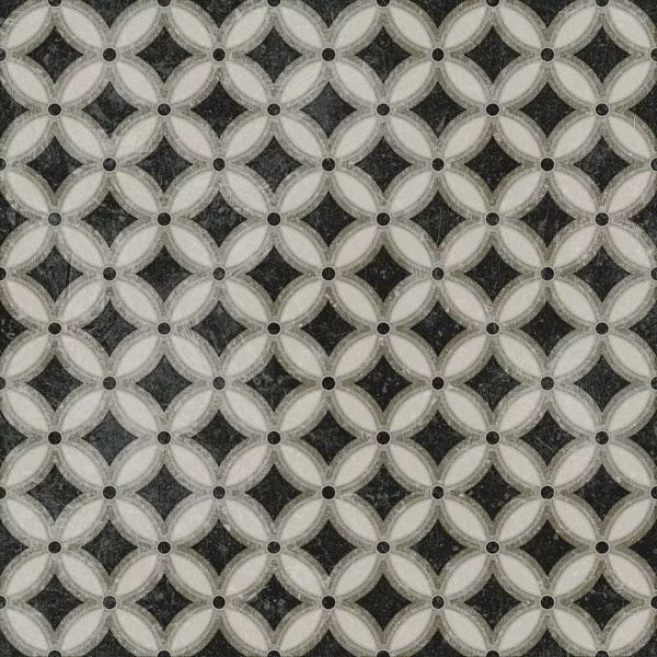 KERAMA MARAZZI Декор Фреджио 2 черно-белый 20x20x0,8