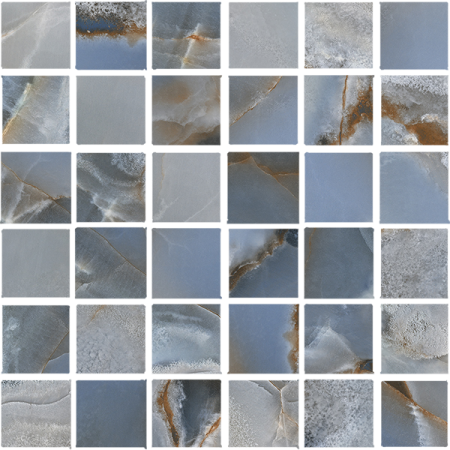 TAGINA Onice Reale Oceano Lucidato Ret. Mosaico 5-5 30x30