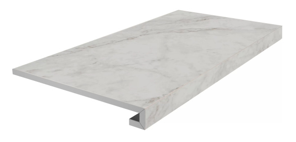 KERAMA MARAZZI Ступень фронтальная клееная Тубкаль белый матовый обрезной 33x60x0,9