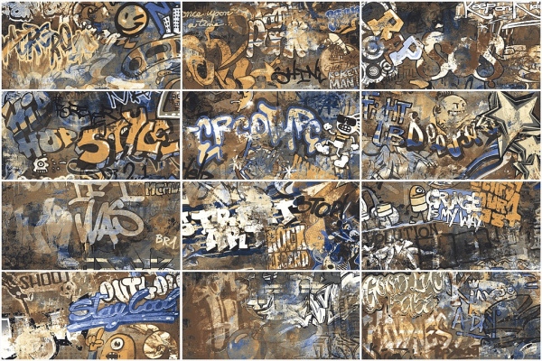 ENERGIEKER City Plaster Decoro Graffiti Multicolor Natural Ret. 60x120