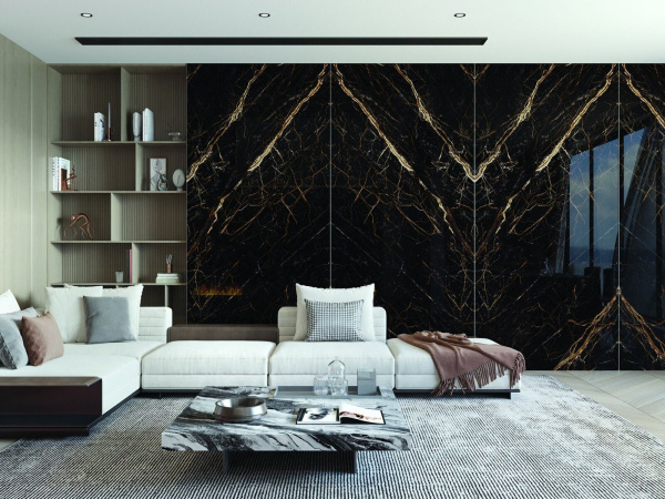 Керамогранит Maimoon Ceramica Magma Black Polish 120x280