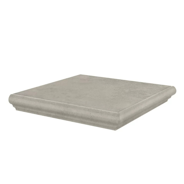 KERAMA MARAZZI Ступень угловая Хадду серый светлый матовый 34x34x0,8
