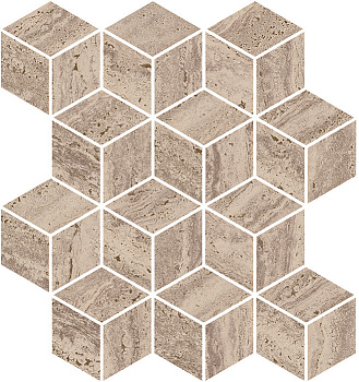 KERAMA MARAZZI Декор Про Травертин мозаичный бежевый тёмный матовый обрезной 34,5x37x0,9