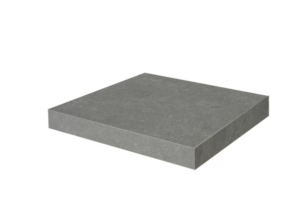 KERAMA MARAZZI Ступень угловая клееная Касабланка HP серый тёмный матовый обрезной 33x33x0,9