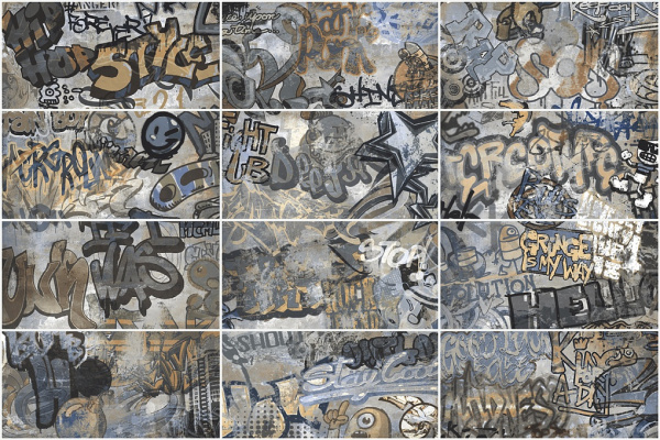 ENERGIEKER City Plaster Decoro Graffiti Grey Natural Ret. 60x120