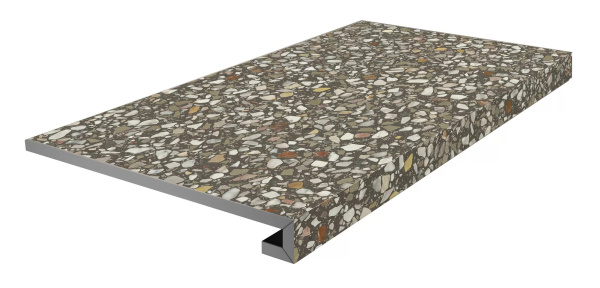 KERAMA MARAZZI Ступень фронтальная клееная Бричиола коричневый матовый обрезной 33x60x0,9