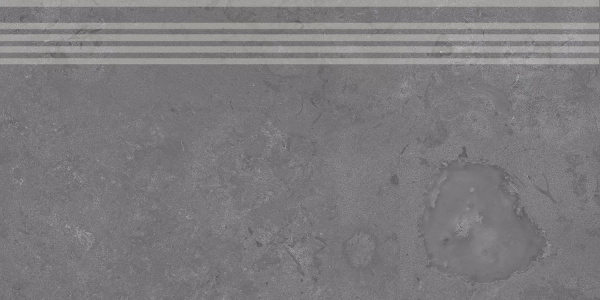 KERAMA MARAZZI Ступень Про Лаймстоун серый темный натуральный обрезной 30x60x0,9