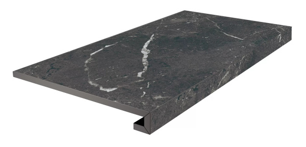 KERAMA MARAZZI Ступень фронтальная клееная Тубкаль чёрный матовый обрезной 33x60x0,9