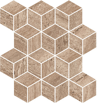 KERAMA MARAZZI Декор Про Травертин мозаичный коричневый светлый матовый обрезной 34,5x37x0,9