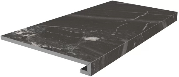 KERAMA MARAZZI Ступень клееная Риальто чёрный матовый 33x80x0,9