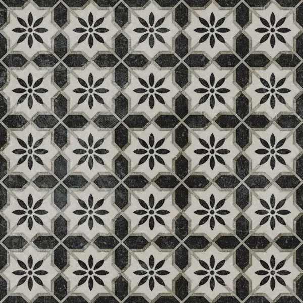 KERAMA MARAZZI Декор Фреджио 1 черно-белый 20x20x0,8